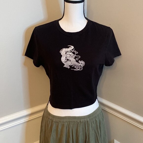 Black Dragon Babydoll Crop Top size X Large juniors - Picture 1 of 6